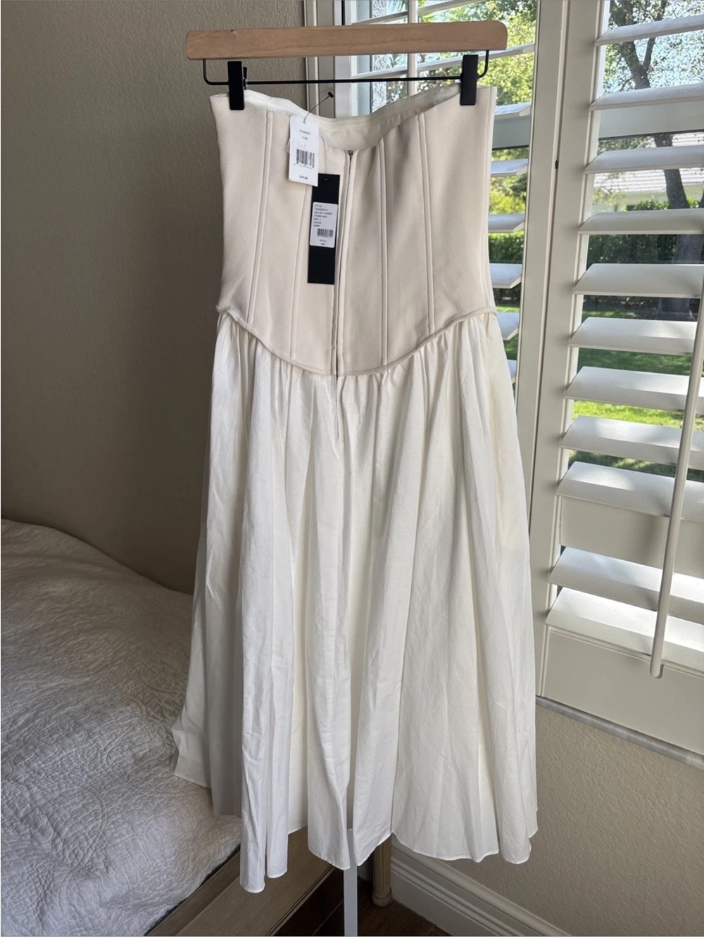 NWT Toccin Melody Corset Midi Dress Bridal Party Cotton Blend Size 4 - Picture 3 of 11